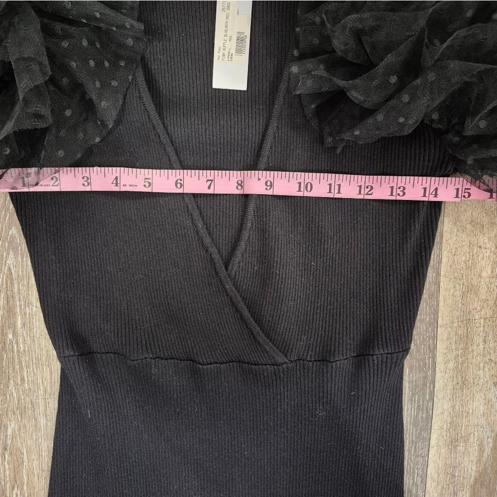 Good Time U.S.A Dress XL Black Ruffle Sleeve - Picture 8 of 9